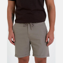 LNIANE SPODENKI męskie, WIĄZANE Z KIESZENIAMI, casual BEŻOWE